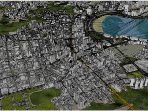 Copacabana city Brazil 10km Modèle 3D