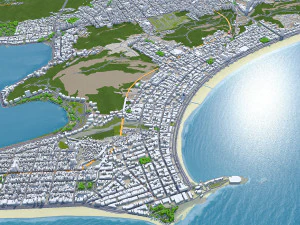 Copacabana city Brazil 10km 3D Model
