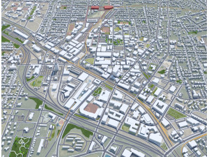 Durham city North Carolina USA 40km 3D 模型