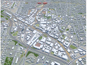 Durham city North Carolina USA 40km 3D Model
