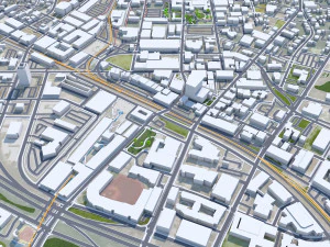 Durham city North Carolina USA 40km 3D Model