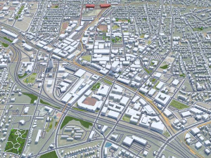 Durham city North Carolina USA 40km 3D Model