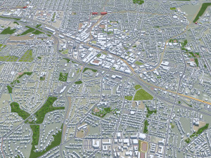 Durham city North Carolina USA 40km 3D 模型