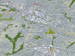 Durham city North Carolina USA 40km 3D Model