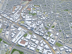 Durham city North Carolina USA 40km 3D 模型