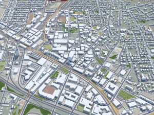 Durham city North Carolina USA 40km 3D Model