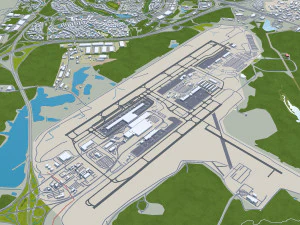 Durham city North Carolina USA 40km 3D Model