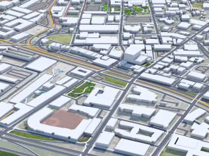 Durham city North Carolina USA 40km 3D Model