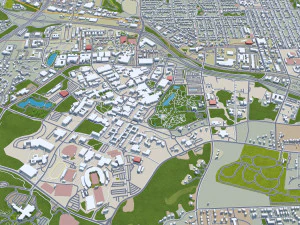Durham city North Carolina USA 40km 3D Model