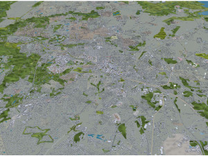 Durham city North Carolina USA 40km 3D 模型