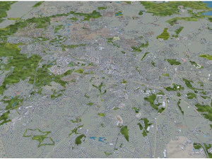 Durham city North Carolina USA 40km 3D Model