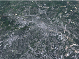Durham city North Carolina USA 40km 3D 模型