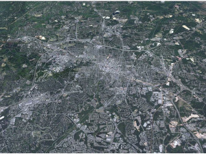 Durham city North Carolina USA 40km 3D Model