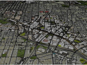 Durham city North Carolina USA 40km 3D 模型