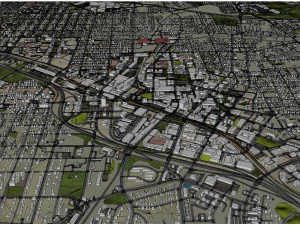 Durham city North Carolina USA 40km 3D Model