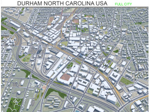 Durham city North Carolina USA 40km Modelo 3D