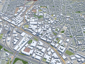 Durham city North Carolina USA 40km 3D 模型