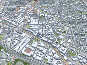 Durham city North Carolina USA 40km 3D Model