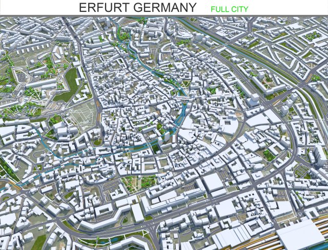 Erfurt city Germany 35km Modelo 3D .c4d .max .obj .3ds .fbx .stl .blend 