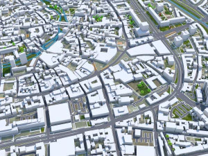 Erfurt city Germany 35km 3D Model