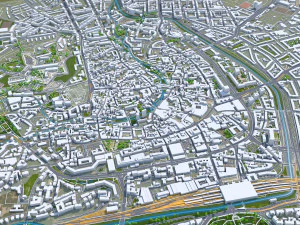 Erfurt city Germany 35km 3D Model