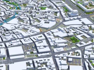 Erfurt city Germany 35km 3D Model