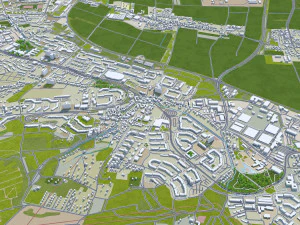 Erfurt city Germany 35km 3D Model