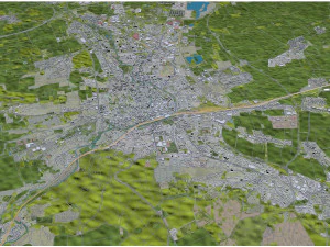 Erfurt city Germany 35km 3D Model