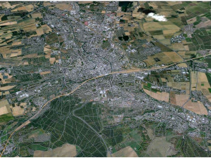 Erfurt city Germany 35km 3D Model