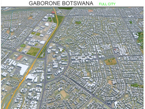 Gaborone city Botswana 25km Modelo 3D