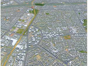 Gaborone city Botswana 25km Modelo 3D