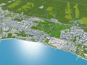 Gelendzhik city Russia 20km 3D Model
