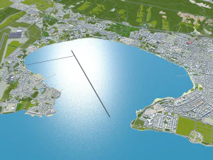 Gelendzhik city Russia 20km 3D Model