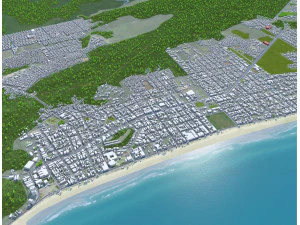 Guaruja city Brazil 30km 3D Model