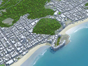 Guaruja city Brazil 30km 3D Model