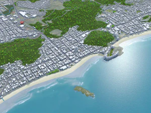 Guaruja city Brazil 30km 3D Model