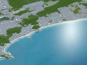 Guaruja city Brazil 30km 3D Model