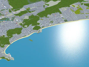 Guaruja city Brazil 30km 3D Model