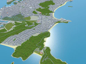 Guaruja city Brazil 30km 3D Model