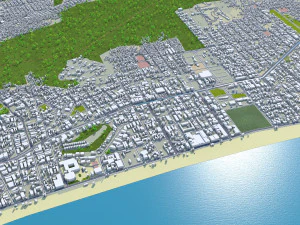 Guaruja city Brazil 30km 3D Model