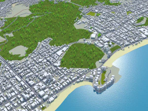 Guaruja city Brazil 30km 3D Model