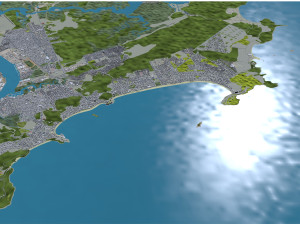 Guaruja city Brazil 30km 3D Модель