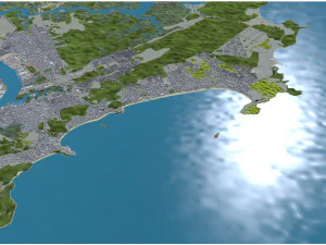 Guaruja city Brazil 30km 3D Model