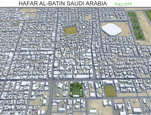 Hafar al-Batin Saudi Arabia 40km 3D Model .c4d .max .obj .3ds .fbx .stl .blend 