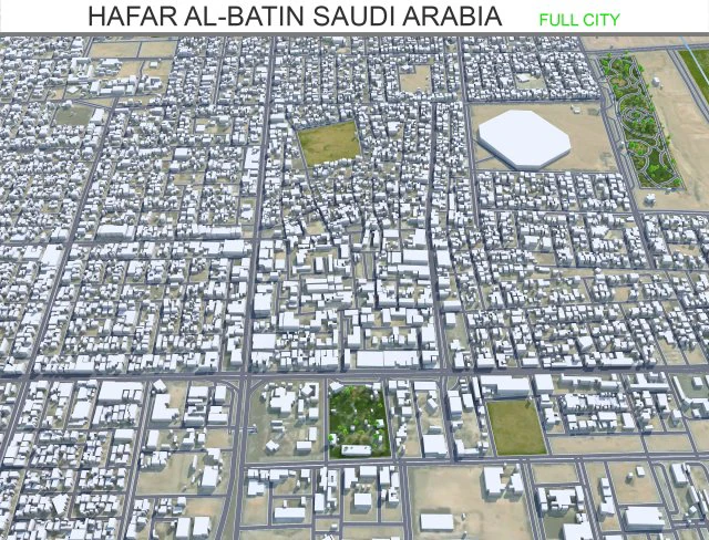 Hafar al-Batin Saudi Arabia 40km 3D Model .c4d .max .obj .3ds .fbx .stl .blend