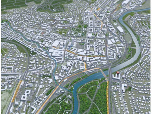Citt&agrave; di Jena Germania 30 km Modello 3D