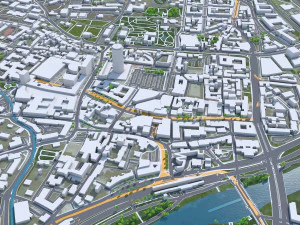 Citt&agrave; di Jena Germania 30 km Modello 3D