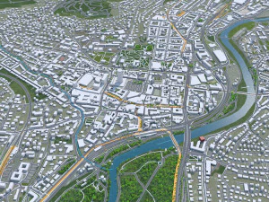 Citt&agrave; di Jena Germania 30 km Modello 3D