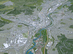 Citt&agrave; di Jena Germania 30 km Modello 3D