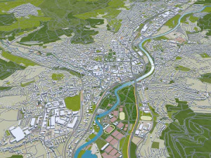 Citt&agrave; di Jena Germania 30 km Modello 3D